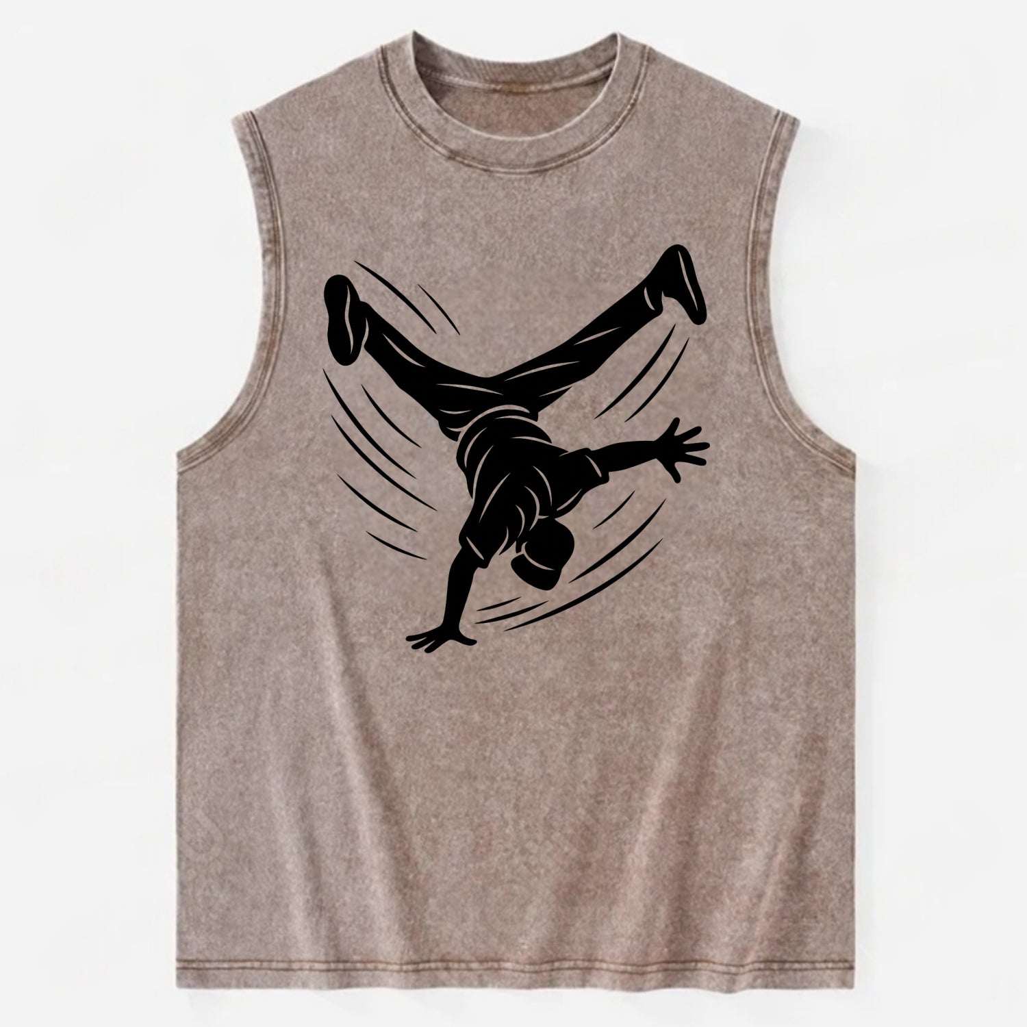 Breakdancer windmill move - Vintage Washed Tank - Brown