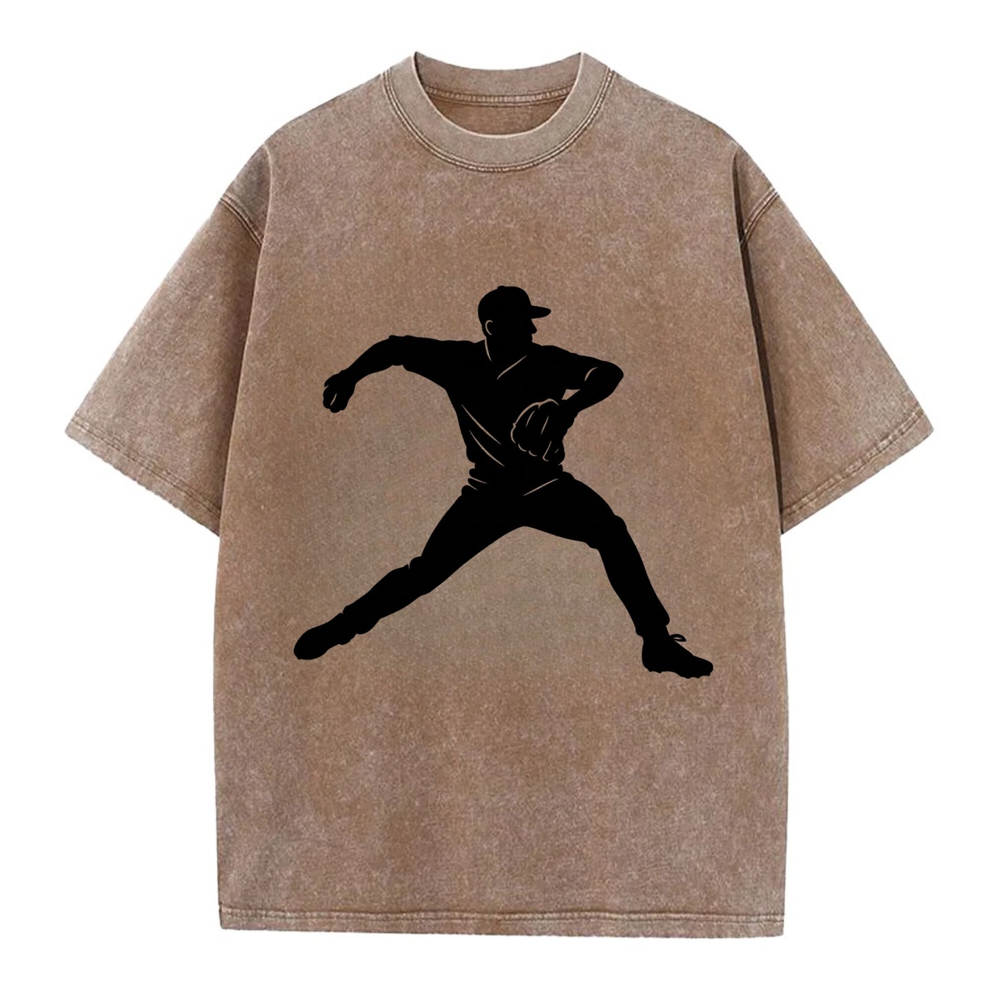 Baseball pitcher wind-up motion - Vintage T-shirt - Brown