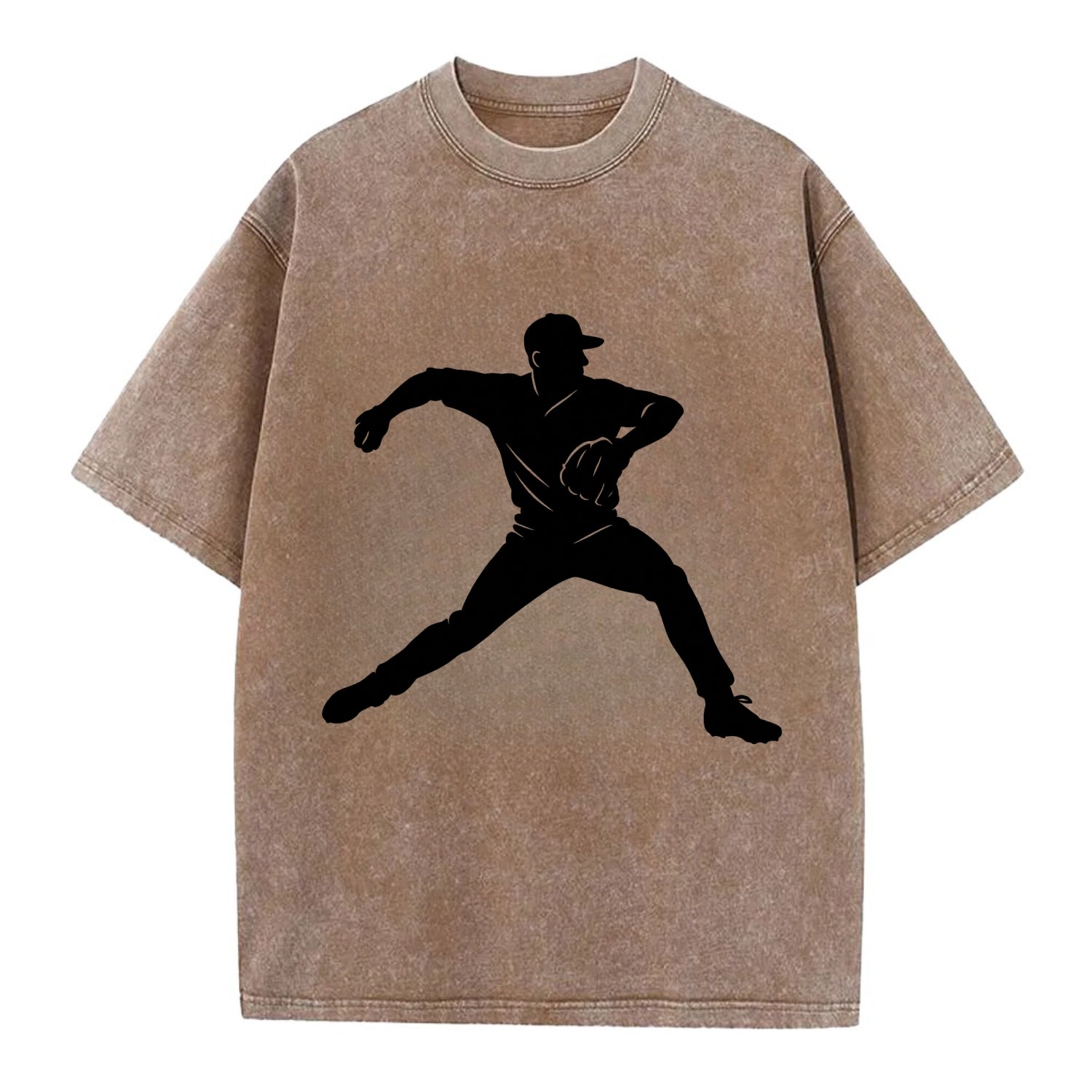 Baseball pitcher wind-up motion - Vintage T-shirt - Brown
