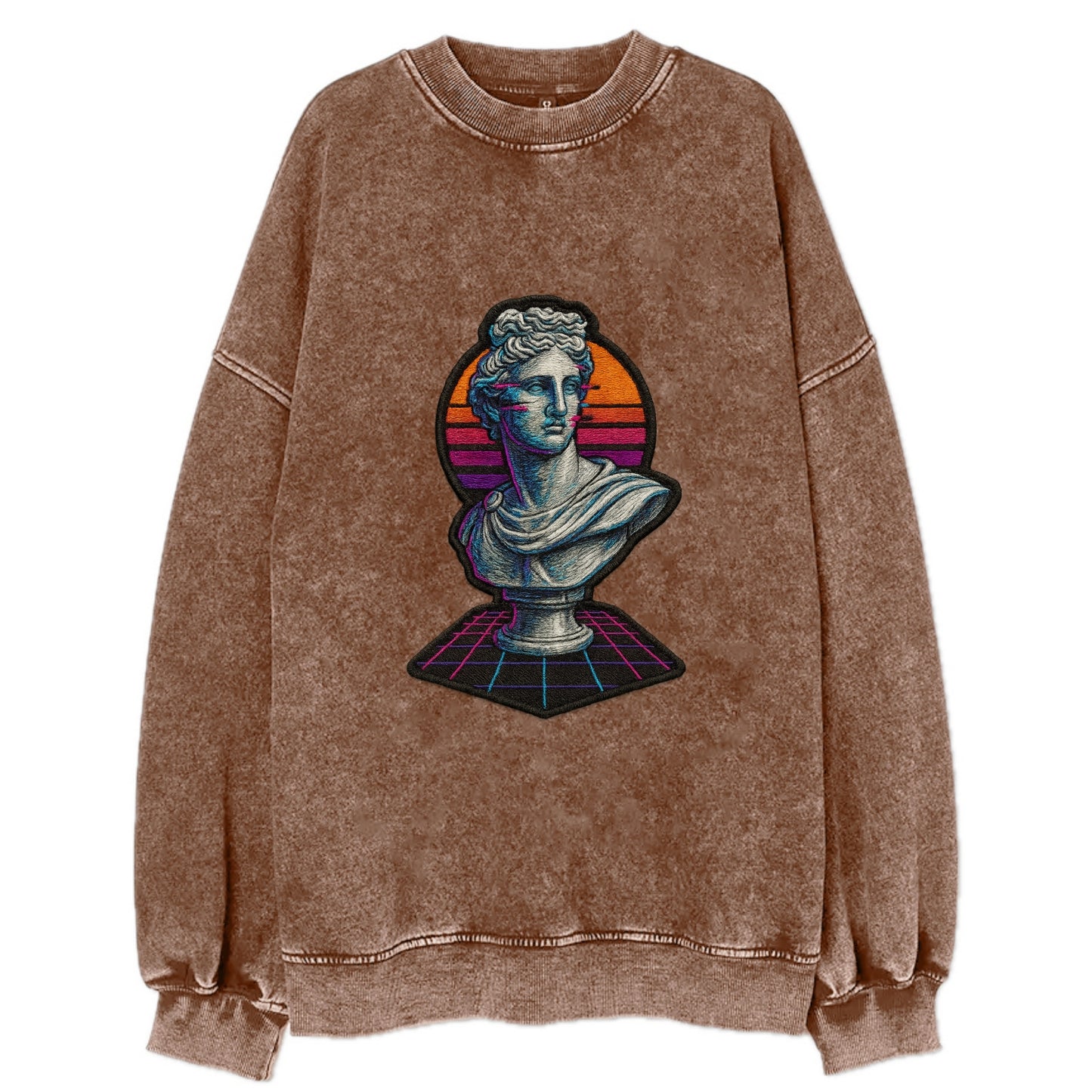 Greek Statue - Vintage Sweatshirt - Brown