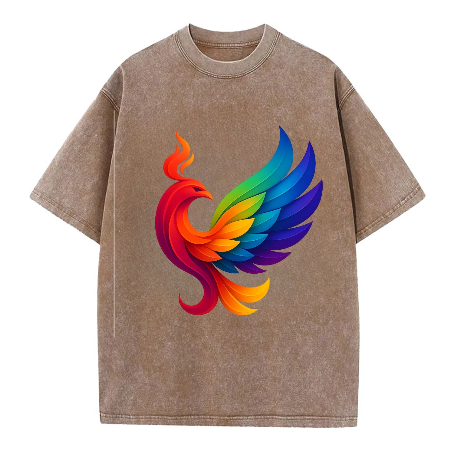 Liberation Bird - Phoenix with each feat - Vintage T-shirt - Brown