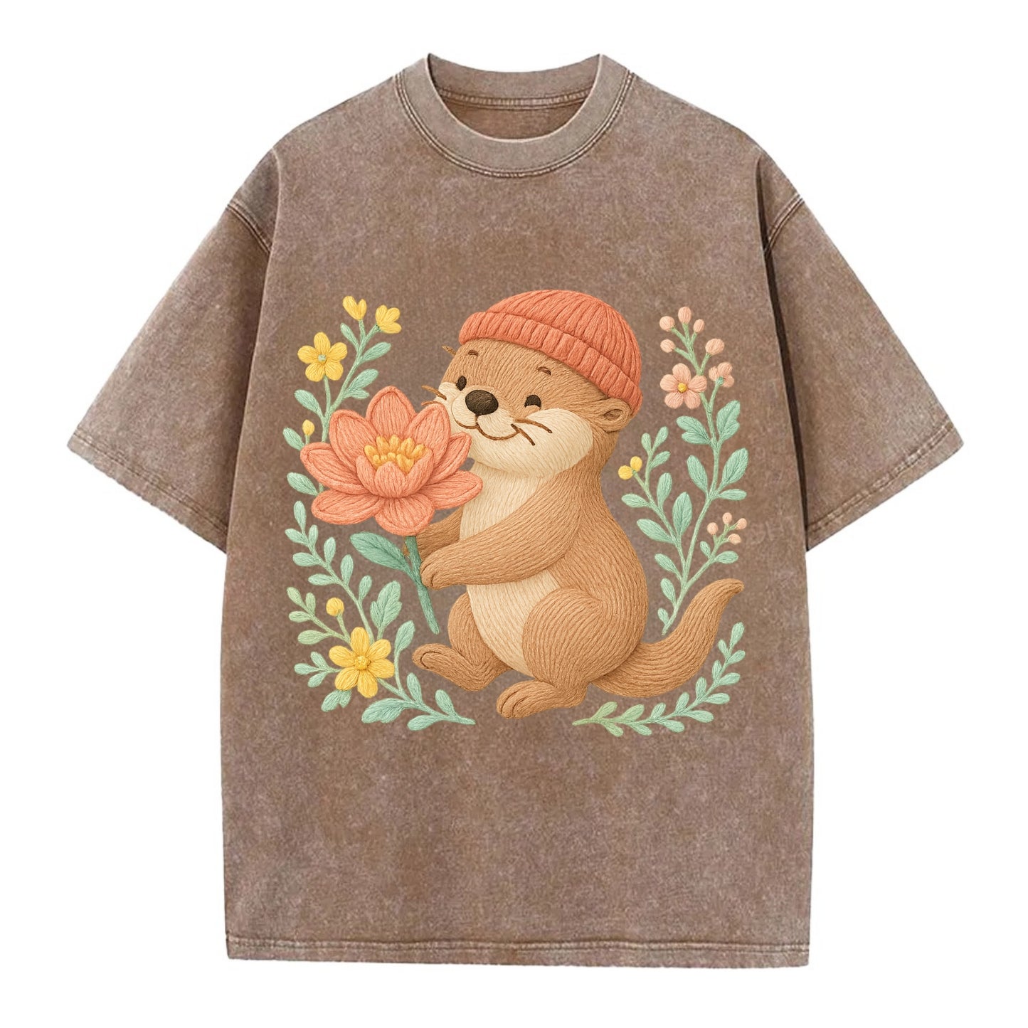 Peach Otter - Vintage T-shirt - Brown