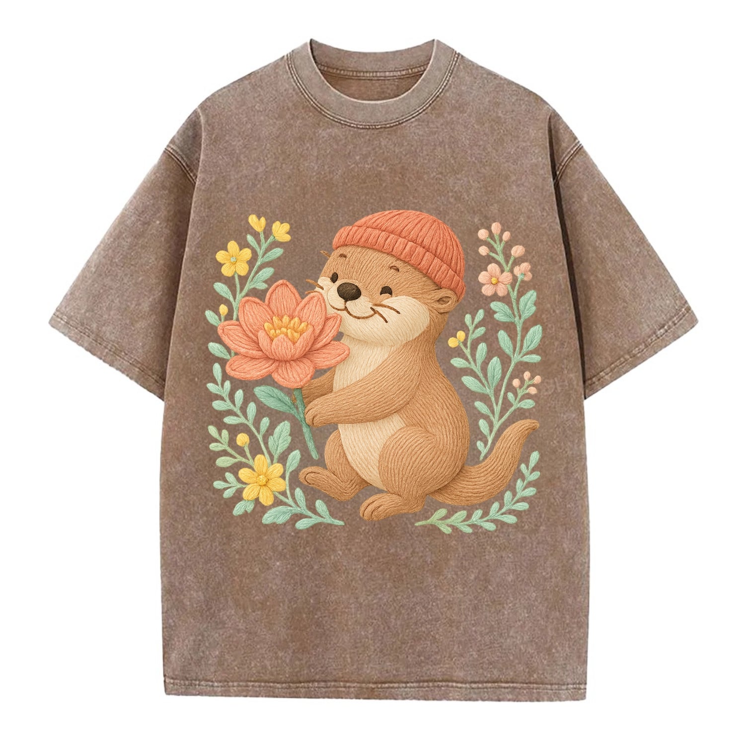 Peach Otter - Vintage T-shirt - Brown