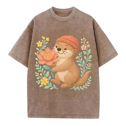 Peach Otter - Vintage T-shirt - Brown