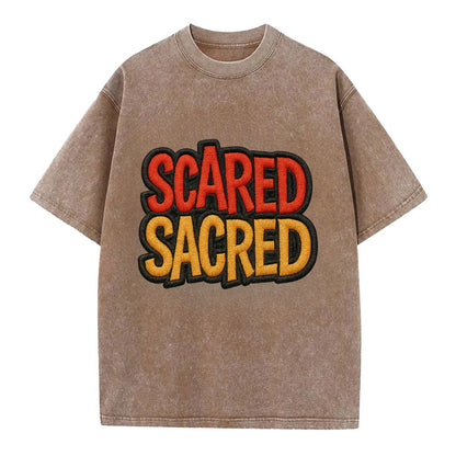 SCARED;SACRED JOURNEY Spiritual Purple Hat - Vintage T-shirt - Brown