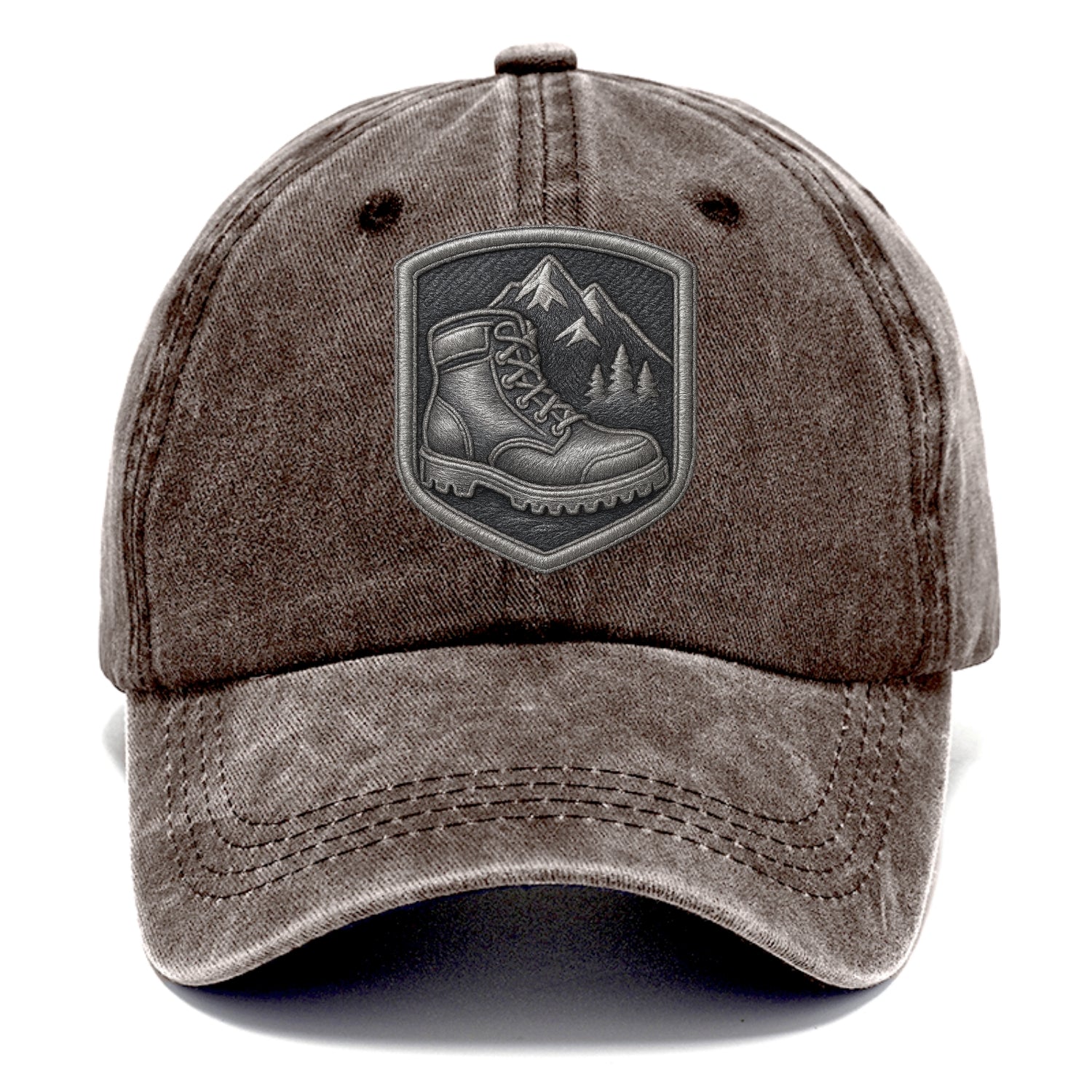 Hiking boots with mountain peak - hiker pride - Classic Cap - Brown