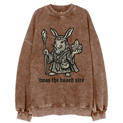 Crystals Healing Hippie Rabbit  - Vintag Vintage Sweatshirt - Brown