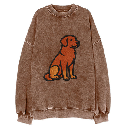 Nova Scotia Duck Tolling Retriever - Red embroidered pose - Vintage Sweatshirt - Brown