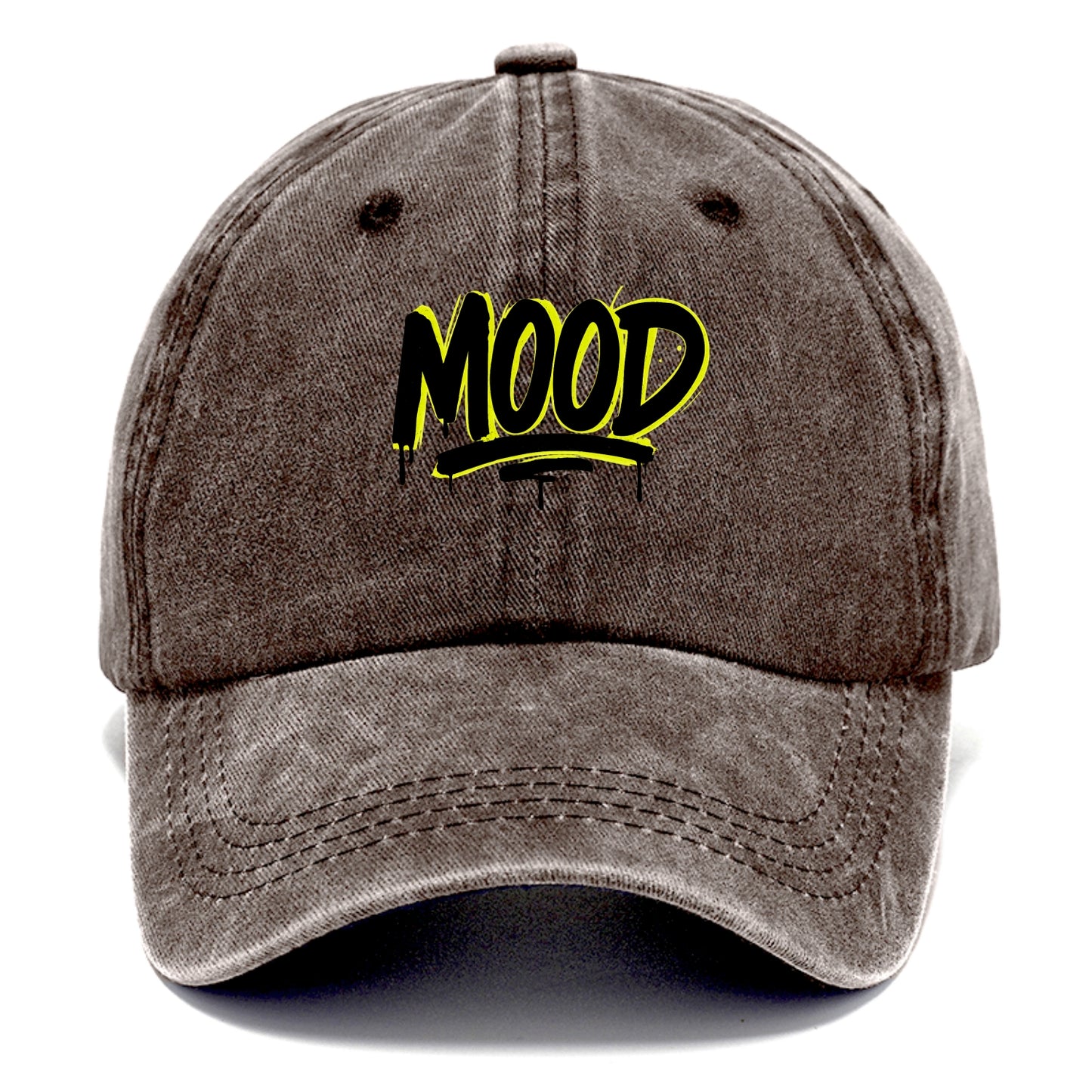 Bold typography design - "MOOD" - current state, feeling it - Classic Cap - Brown