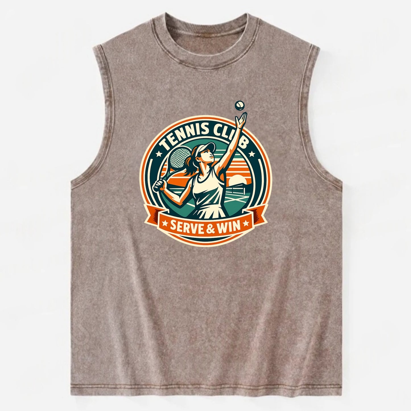 Ace of the Court - Vintage Washed Tank - Brown