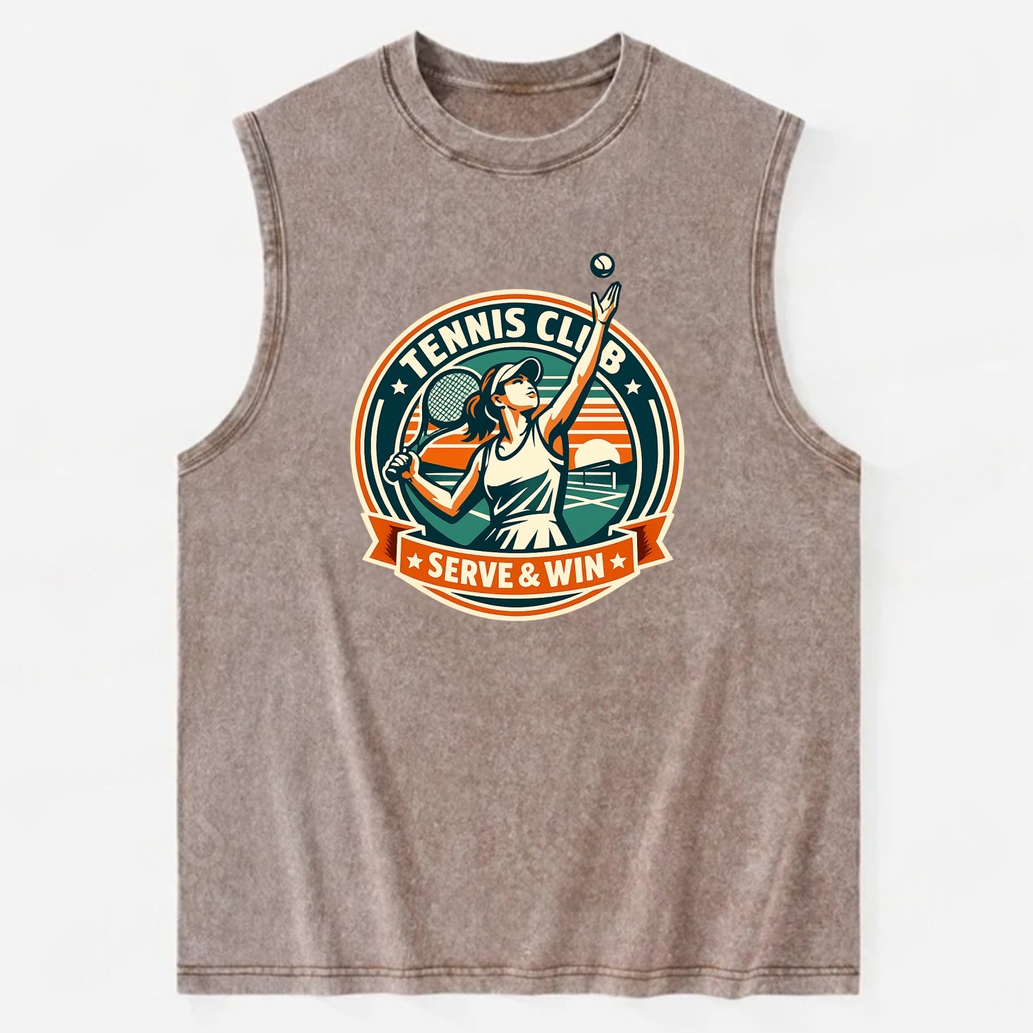 Ace of the Court - Vintage Washed Tank - Brown