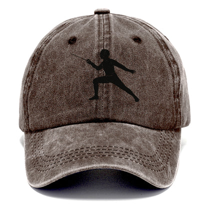 Fencer in lunge position - Classic Cap - Brown