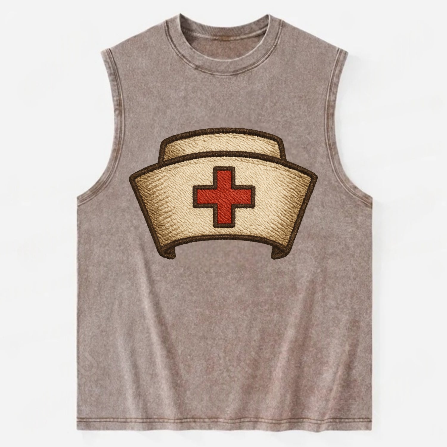 Nurse Cap  - Vintage Washed Tank - Brown