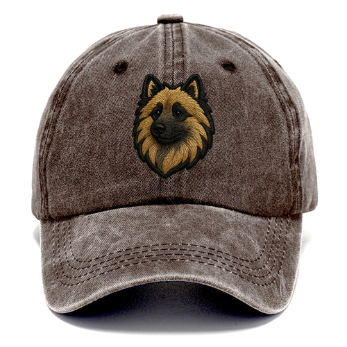 Keeshond - Contemporary spitz logo with - Classic Cap
