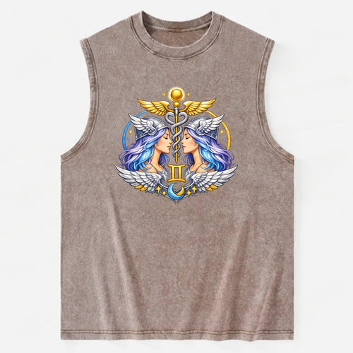 MERCURY WINGS | Winged messenger symbol | Caduceus staff | Swift - Vintage Washed Tank