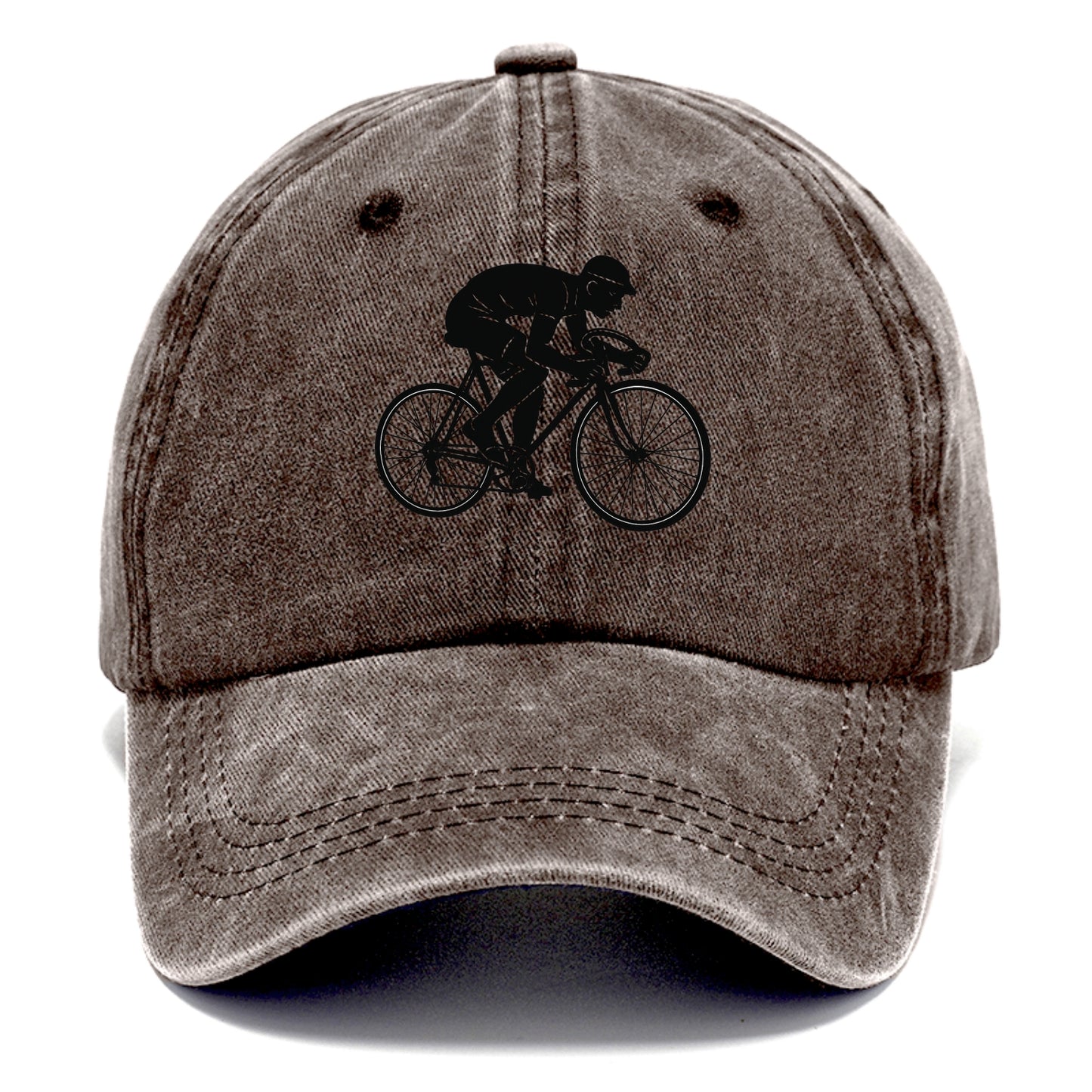 Cyclist sprinting in racing position - Classic Cap - Brown