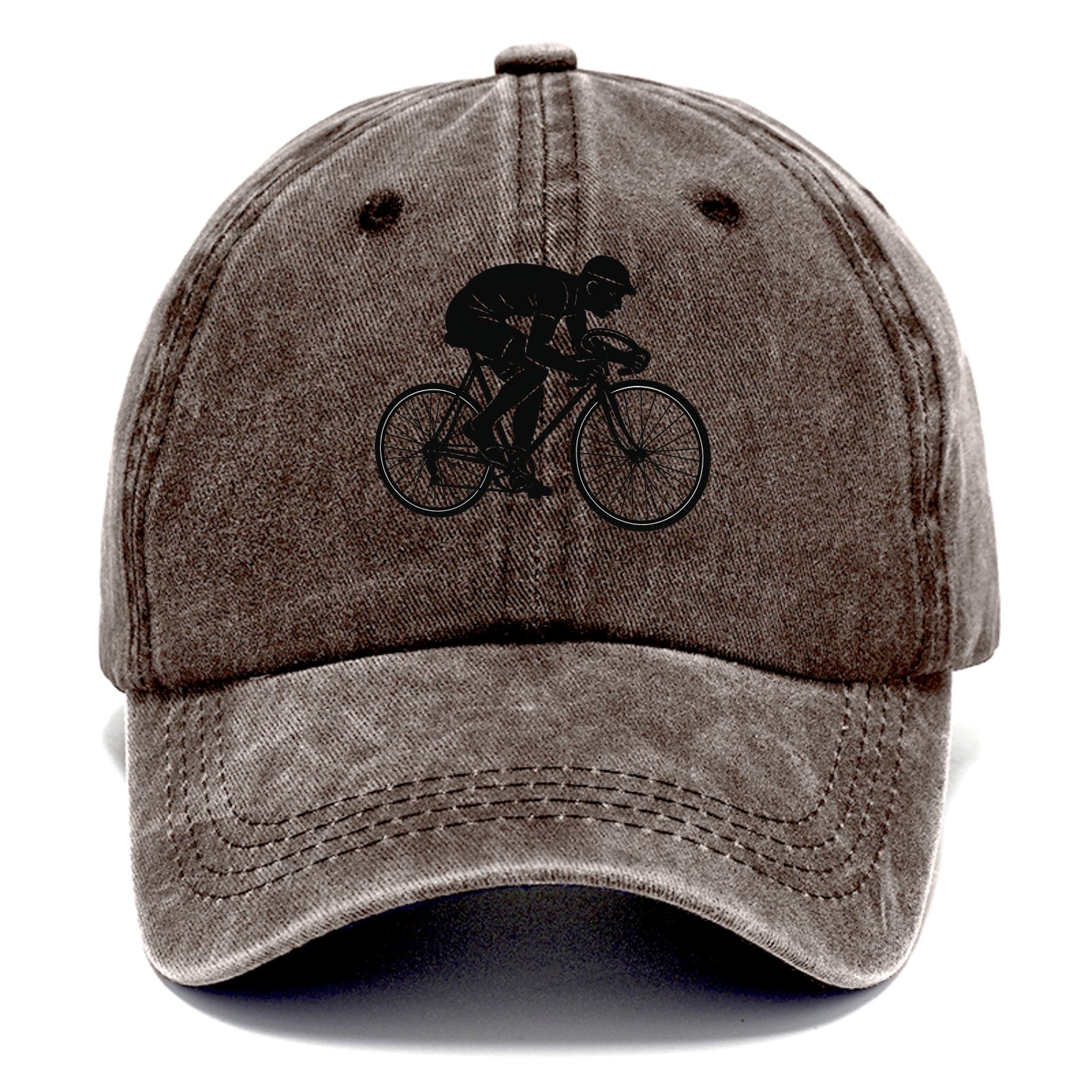 Cyclist sprinting in racing position - Classic Cap - Brown