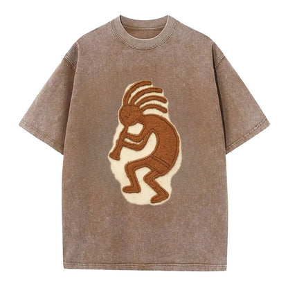 Kokopelli  - Vintage T-shirt - Brown