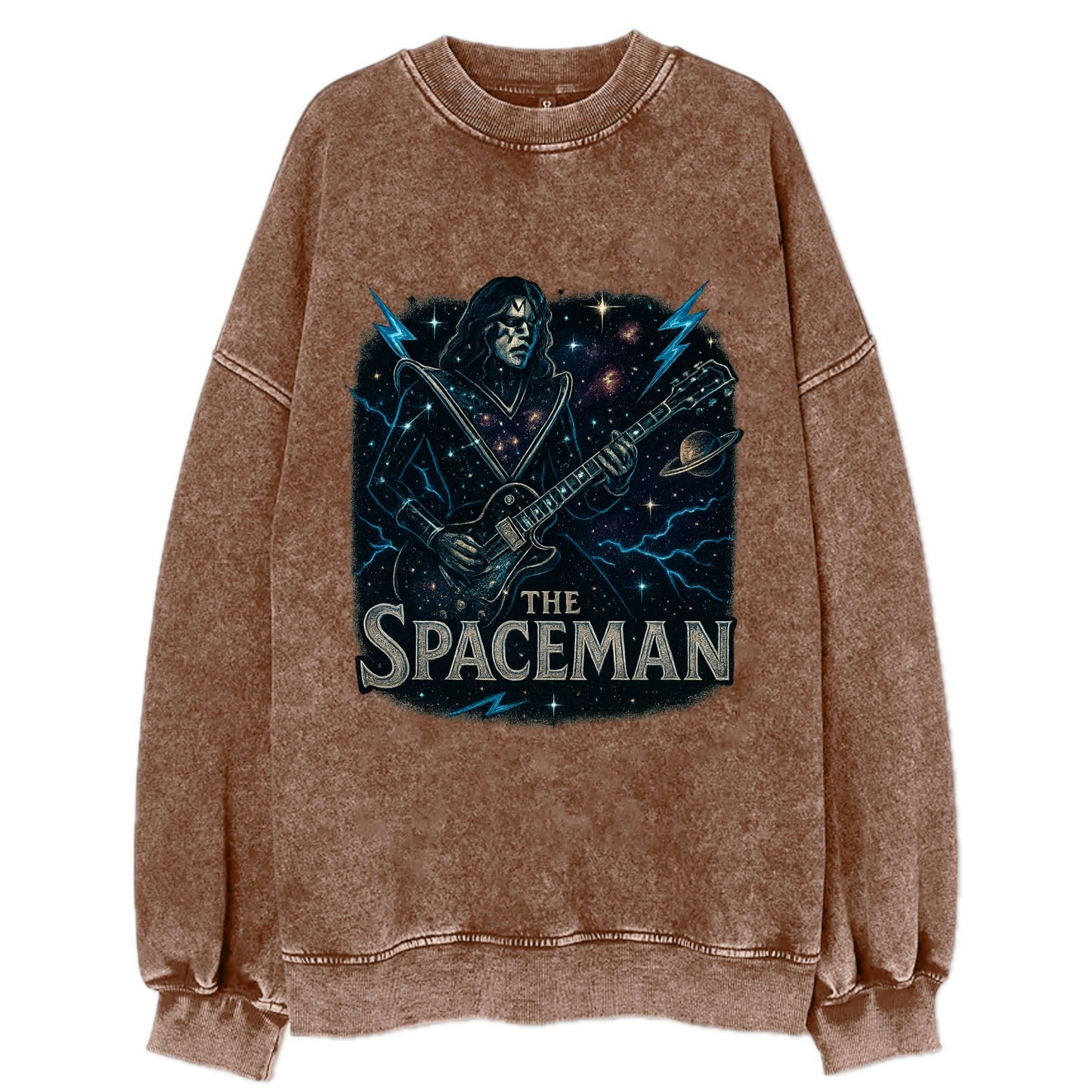 Spaceman Constellation - Vintage Sweatshirt - Brown