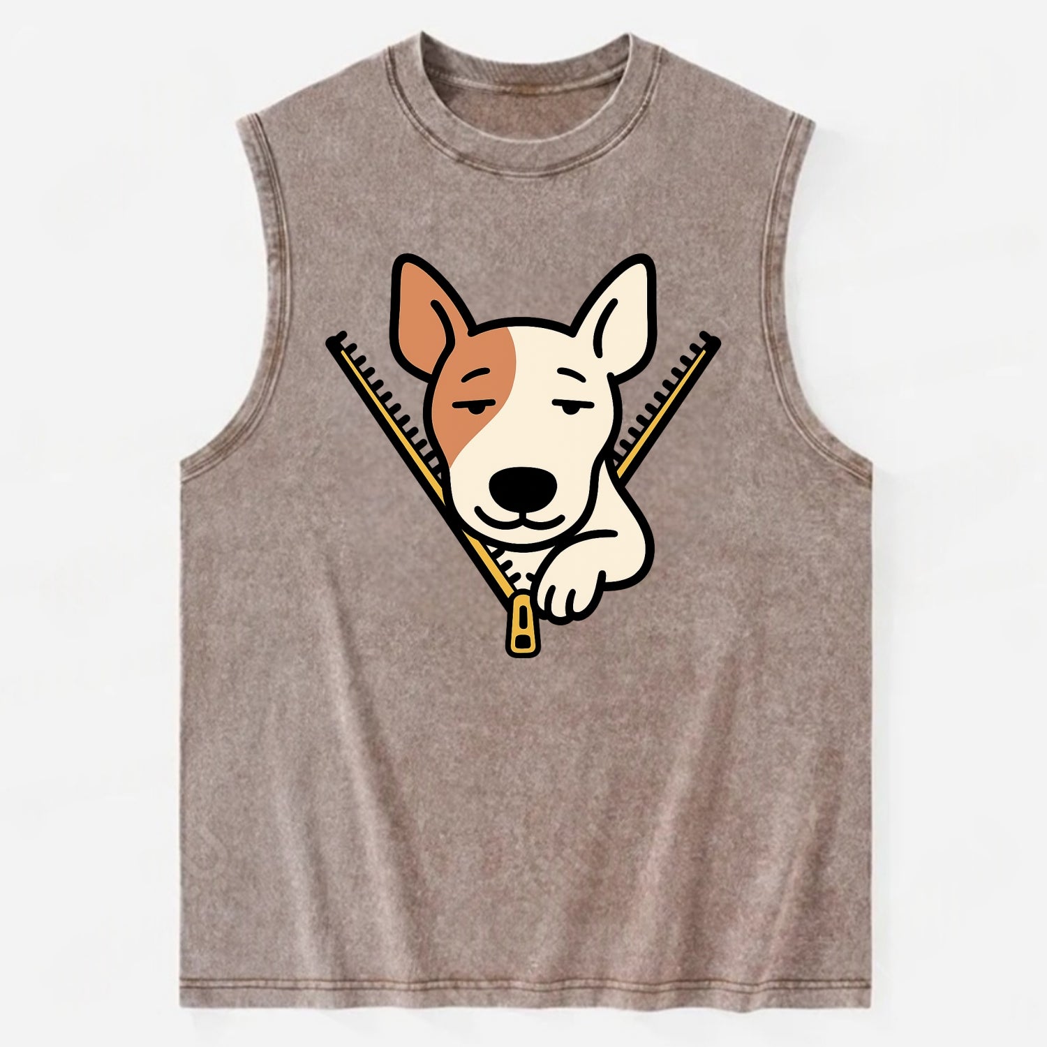 Bull Terrier - Vintage Washed Tank - Brown