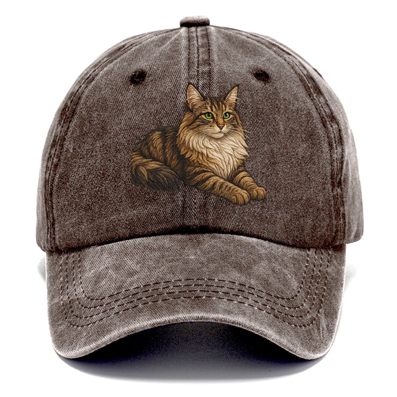 Norwegian Forest Cat  relaxed lying down Classic Cap - Brown
