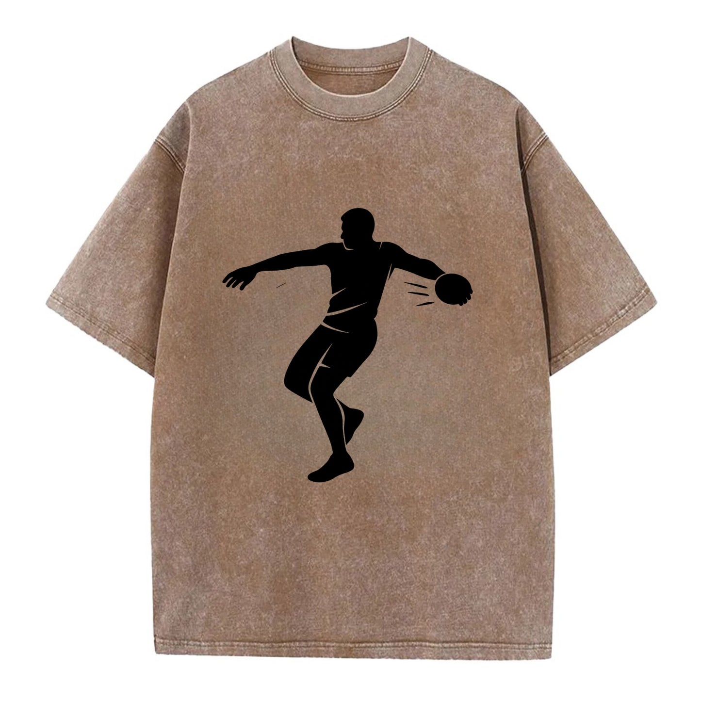 Discus thrower spinning release - Vintage T-shirt - Brown