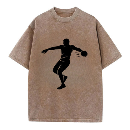 Discus thrower spinning release - Vintage T-shirt - Brown