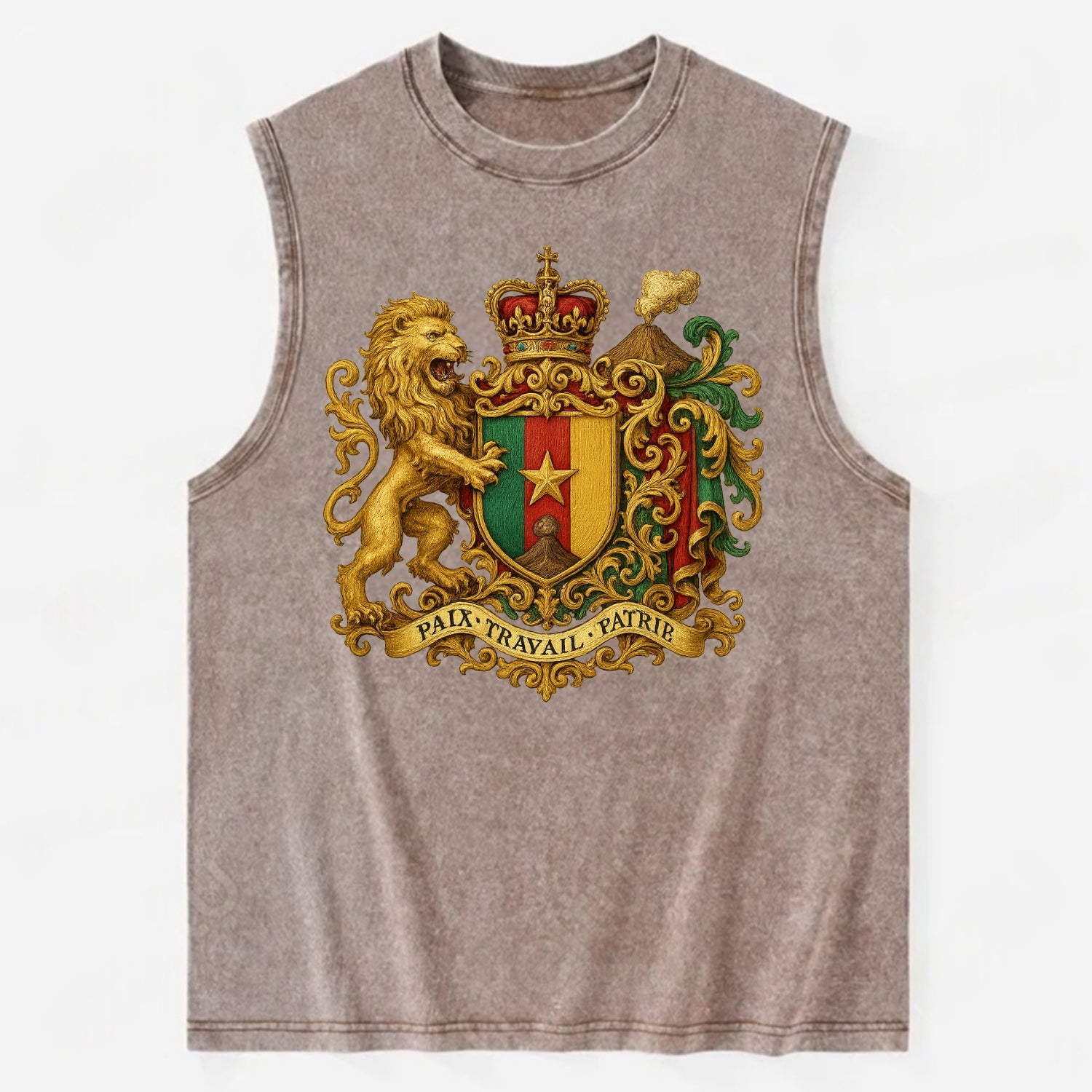 Cameroon Royal Logo  - Vintage Washed Tank - Brown