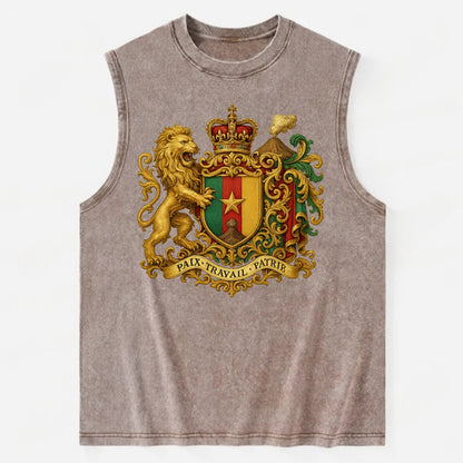 Cameroon Royal Logo  - Vintage Washed Tank - Brown