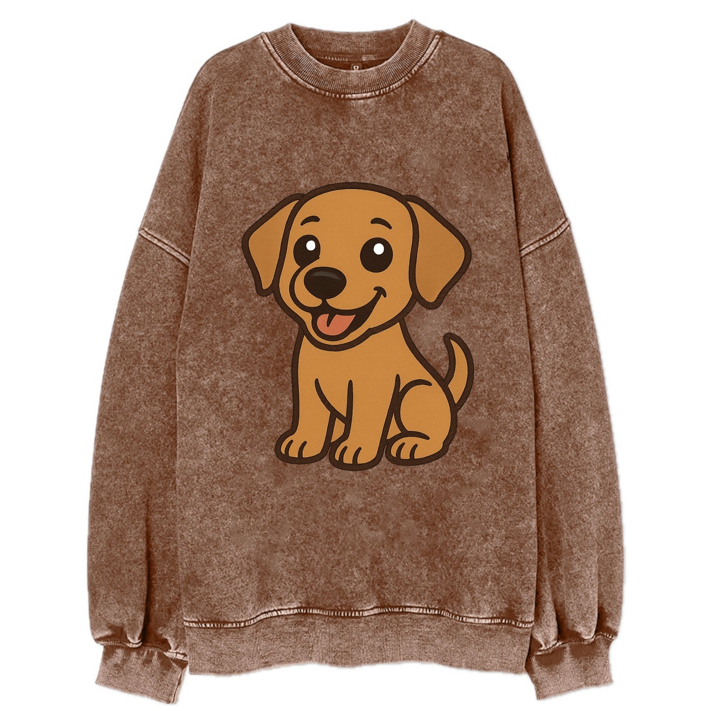 Labrador - Happy panting expression - Vintage Sweatshirt - Brown