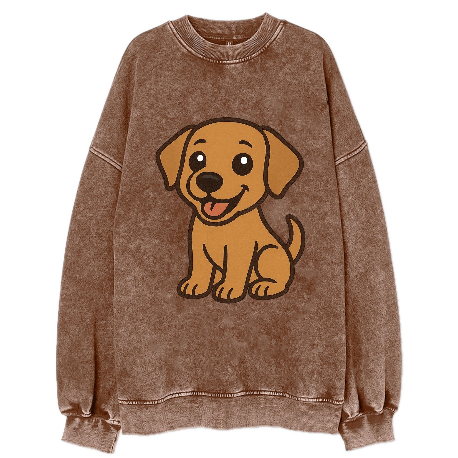 Labrador - Happy panting expression - Vintage Sweatshirt - Brown