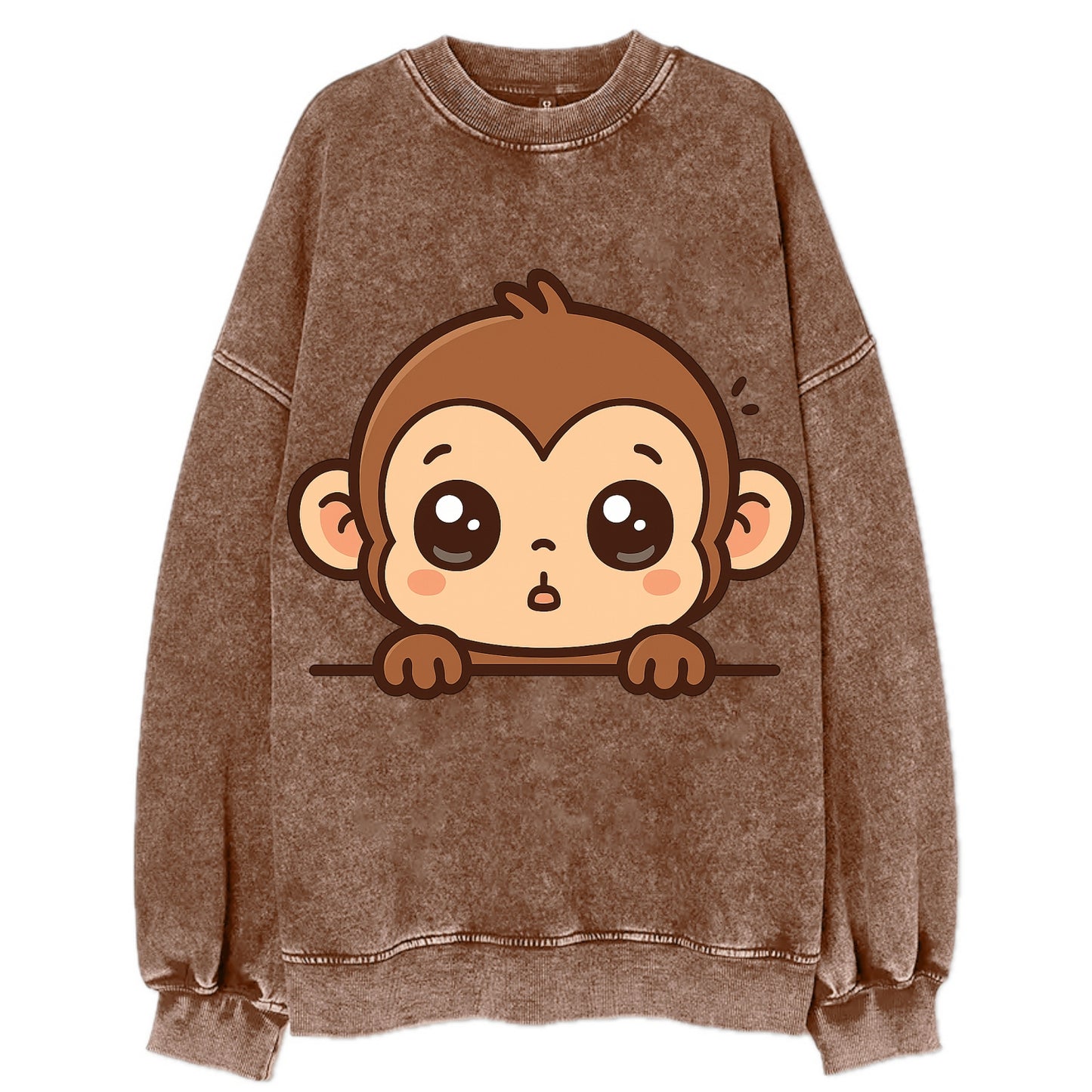 Baby Monkey  - Vintage Sweatshirt - Brown