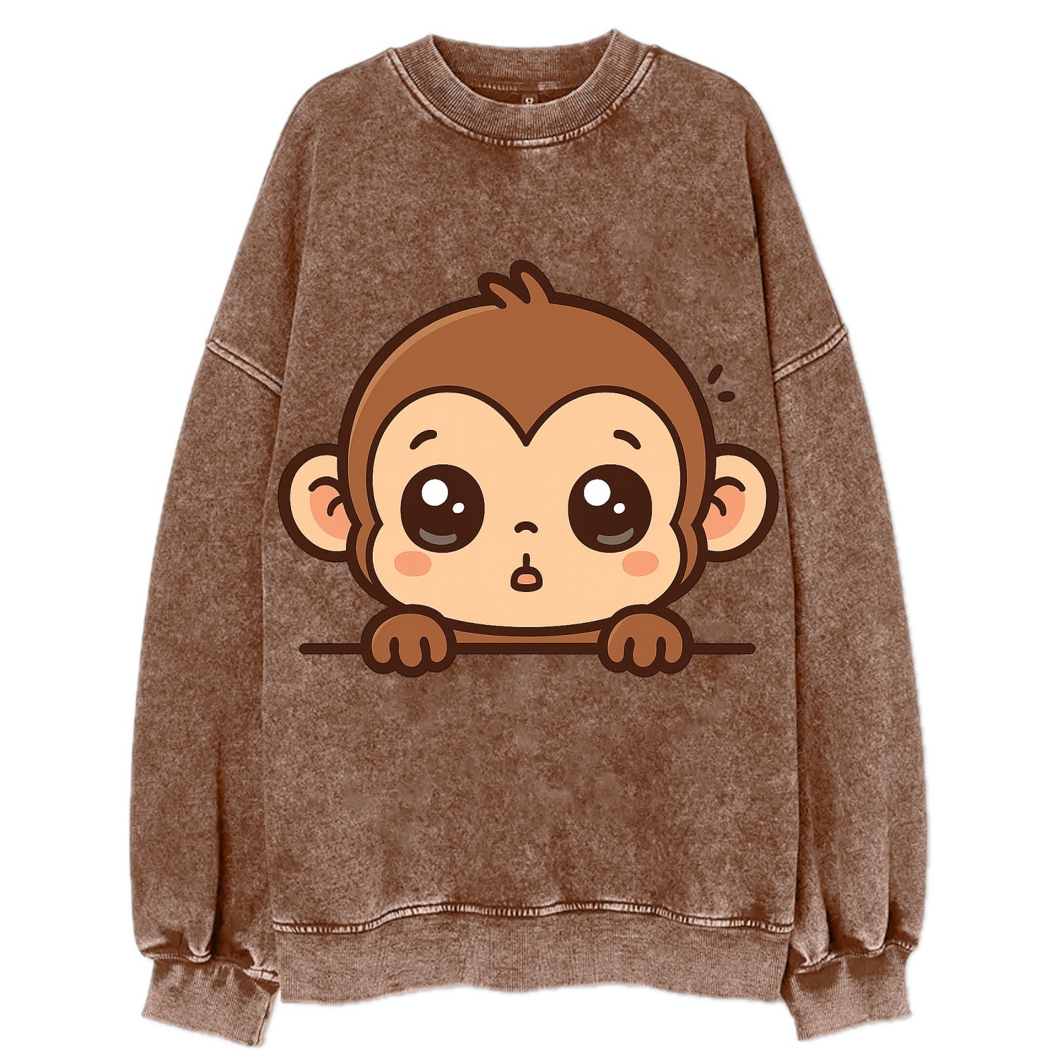Baby Monkey  - Vintage Sweatshirt - Brown