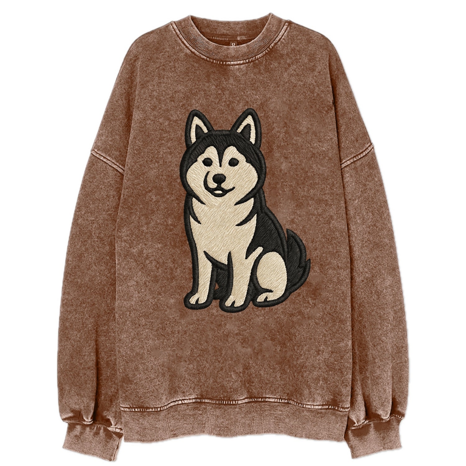 Pomsky - Pomeranian-Husky mix sitting po Vintage Sweatshirt - Brown