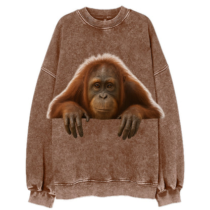 Orangutan  - Vintage Sweatshirt - Brown
