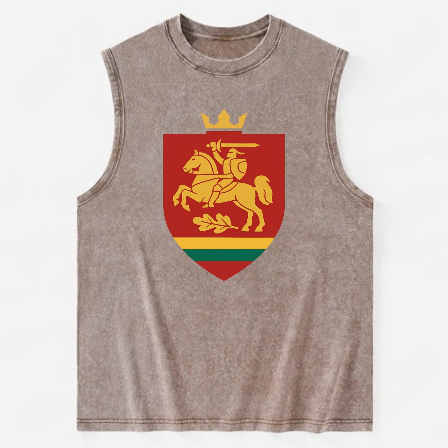 Lithuania Royal Logo  - Vintage Washed Tank - Brown