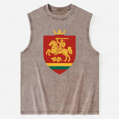Lithuania Royal Logo  - Vintage Washed Tank - Brown