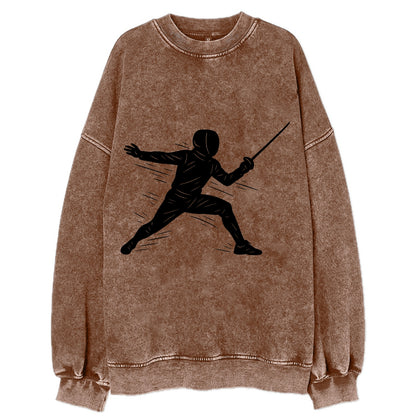 Fencer lunging attack position - Vintage Sweatshirt - Brown
