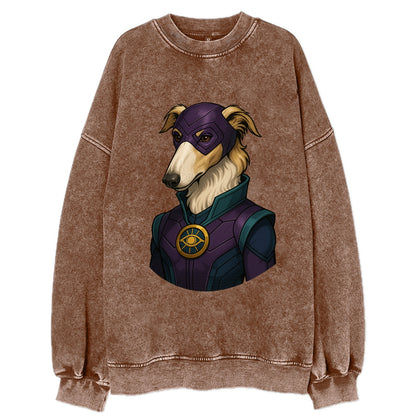 Borzoi Mystic Hero  - Vintage Sweatshirt - Brown