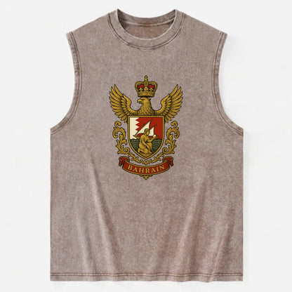 Bahrain Heritage Badge  - Vintage Washed Tank - Brown