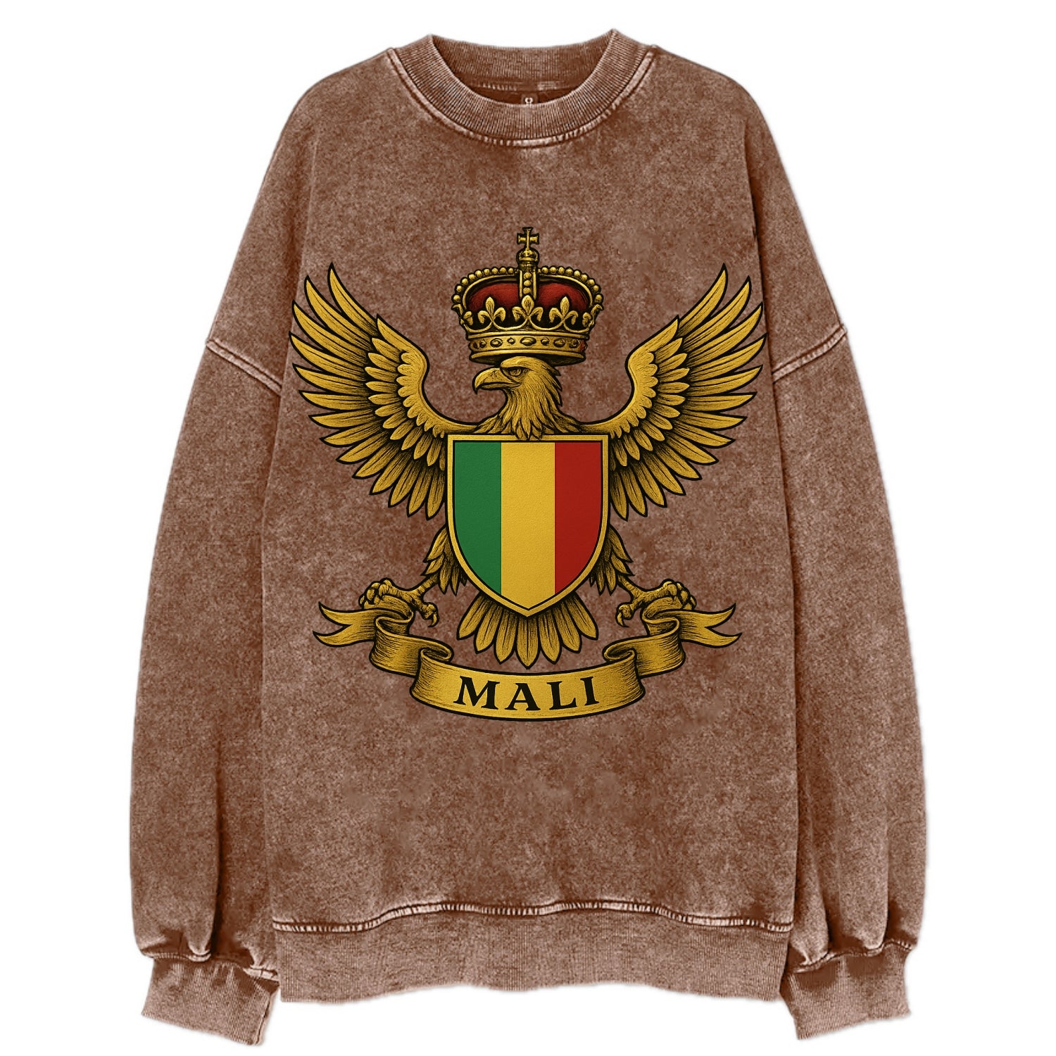 Mali Royal Logo  - Vintage Sweatshirt - Brown
