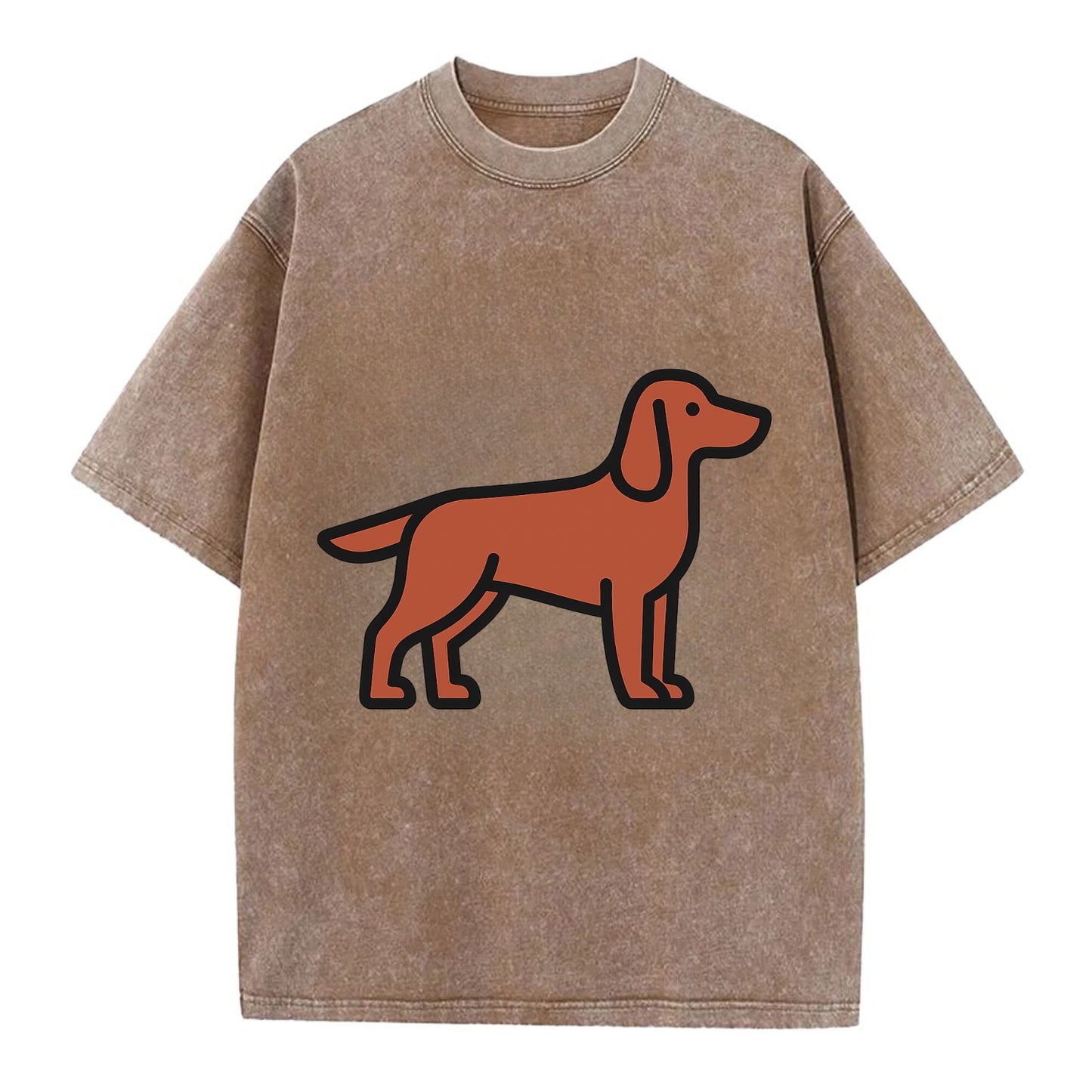 Irish Setter - Red/chestnut flat side profile - Vintage T-shirt - Brown