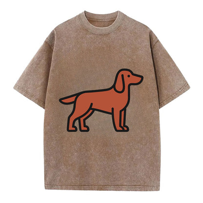 Irish Setter - Red/chestnut flat side profile - Vintage T-shirt - Brown