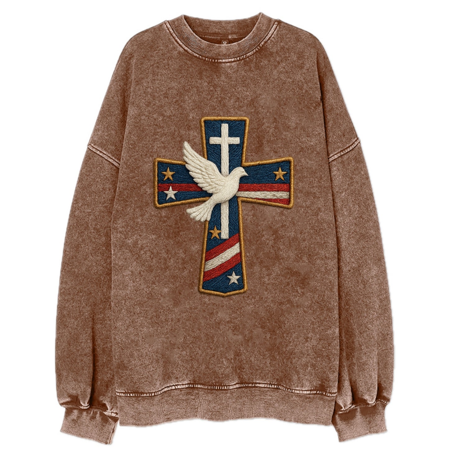 Dove and Cross  - Vintage Sweatshirt - Brown