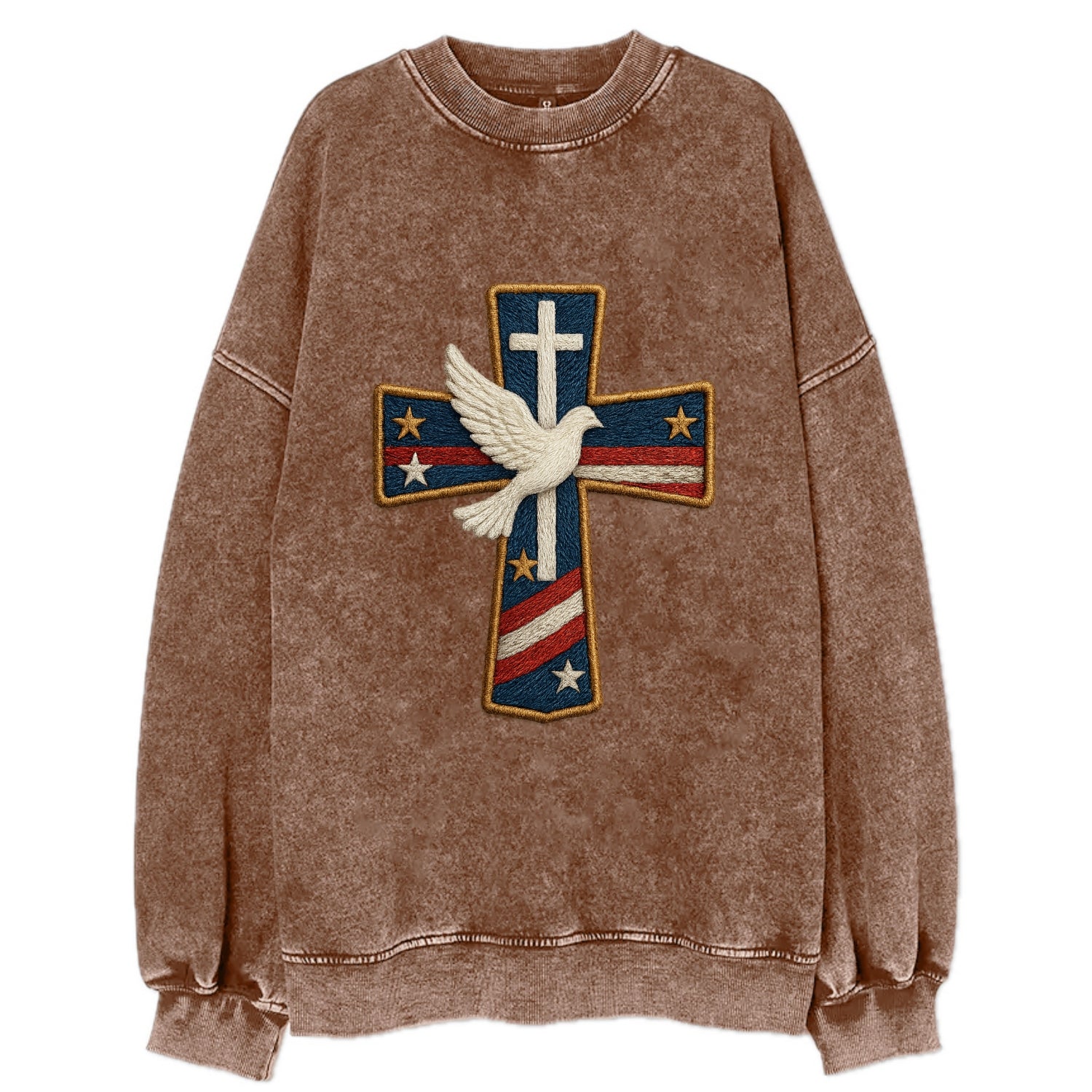 Dove and Cross  - Vintage Sweatshirt - Brown