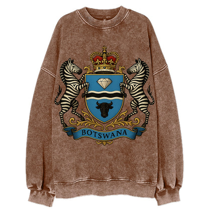 Botswana Heritage Badge  - Vintage Sweatshirt - Brown