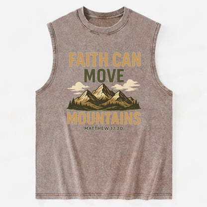 Matthew 17:20 Mountains - Vintage Washed Tank - Brown