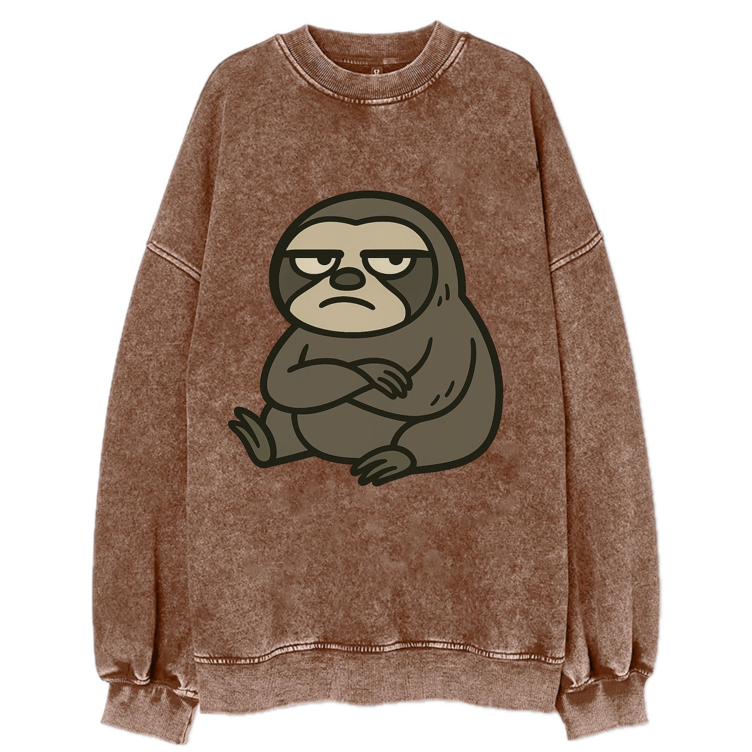 The Sloth Judging Silently - Vintage Sweatshirt - Brown