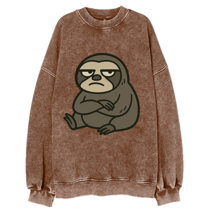 The Sloth Judging Silently - Vintage Sweatshirt - Brown