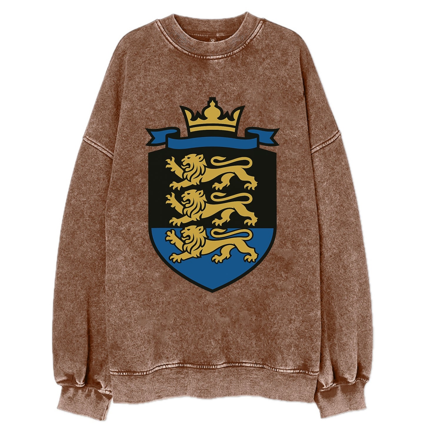 Estonia Royal Logo  - Vintage Sweatshirt - Brown